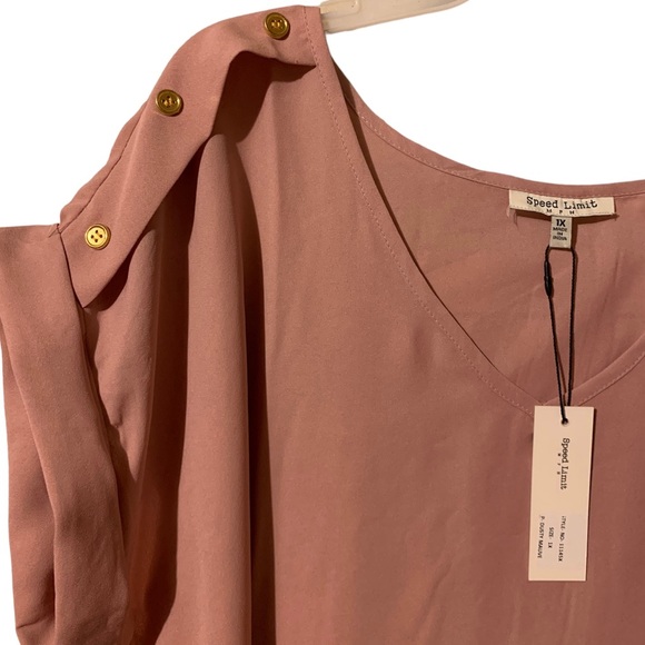 SPEED LIMIT MPH 1x Dusty Mauve Blouse - Picture 3 of 5